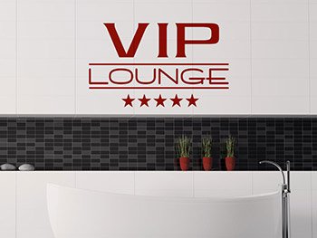 VIP Lounge Wandtattoo in rot im Badezimmer