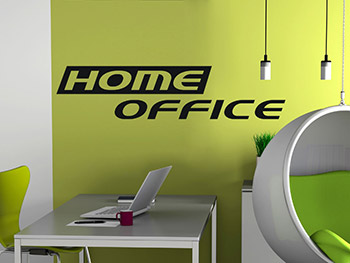 Wandwort Home Office vertikal im Arbeitsbereich