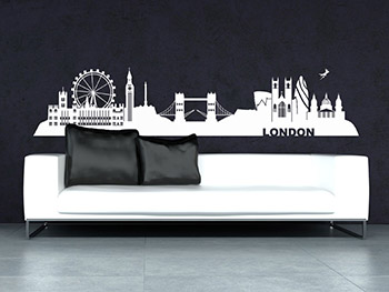 Wandtattoo London Skyline in weiss