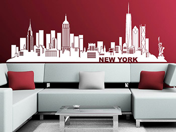 New York Wandtattoo in weiss