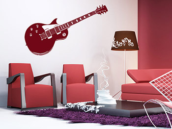 Wandtattoo E-Gitarre in rot fr Gitarrenliebhaber