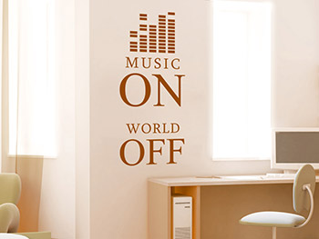 Music on World off Wandtattoo im Jugendzimmer