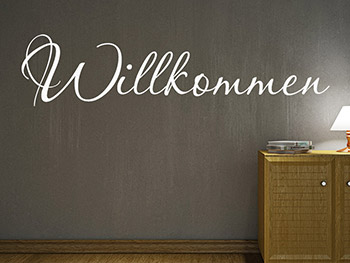 Willkommen Wandwort auf dunkler Wand