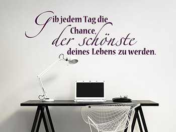 Motivation ber dem Schreibtisch als Wandtattoo