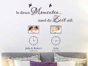 Wandtattoo Fotorahmen Momente im Schlafzimmer