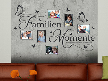 Wandtattoo Fotorahmen Familienmomente sind besonders wertvoll