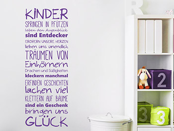 Wandtattoo Kinder bringen uns Glck als Spruchbanner