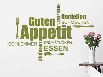 Wandtattoo Guten Appetit Begriffe im Esszimmer