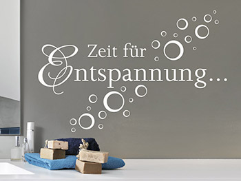 Wandtattoo Zeit fr Entspannung Schriftzug wei