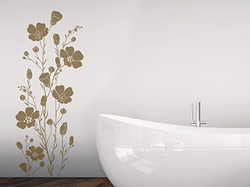 Wandtattoo Wildblumen im Badezimmer