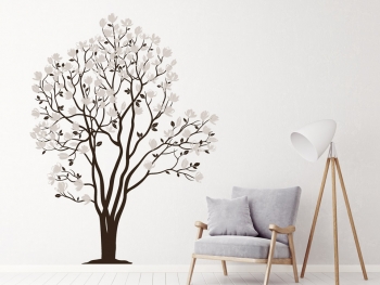 Wandtatoo Baum Magnolienblten im Wohnzimmer