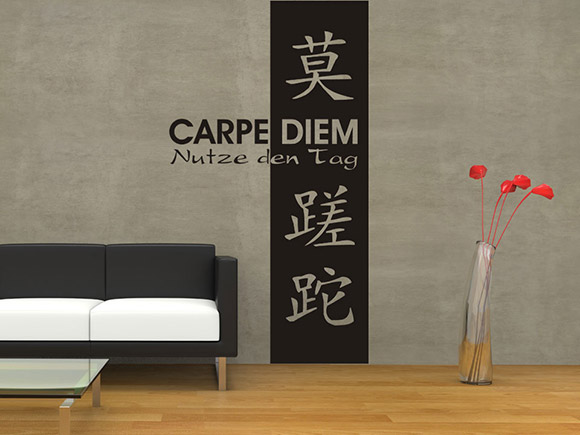 Wandtattoo Banner Carpe Diem mit Schriftzeichen