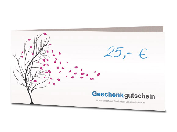 Wandtattoo Geschenkgutschein ber 25 Euro