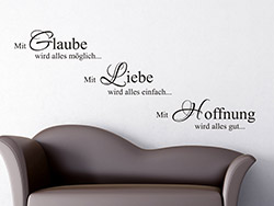 Wandtattoo Glaube Liebe Hoffnung