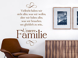 Wandtattoo Familie... was wir brauchen, um glcklich zu sein