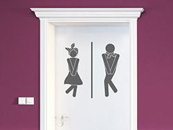 Wandtattoo Trschild Toilette